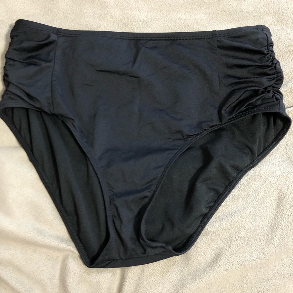 massimo black high wasted bikini bottoms